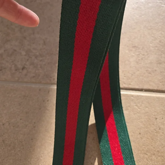 Red and Green Stripe Bag Replacement Strap Wide Adjustable - Picture 4 of 11